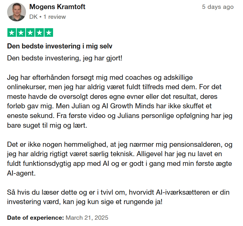 Bedste Investering: AI Kursus Leverer Resultater - Mogens Kramtoft Review