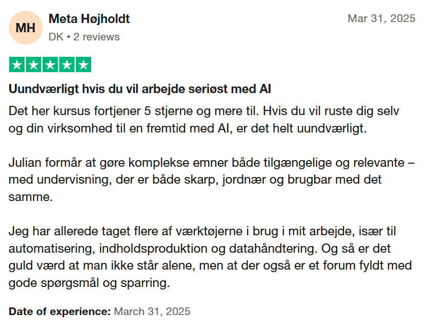 Uundværligt AI Kursus: Praktiske Værktøjer - Meta Højholdt Anmeldelse